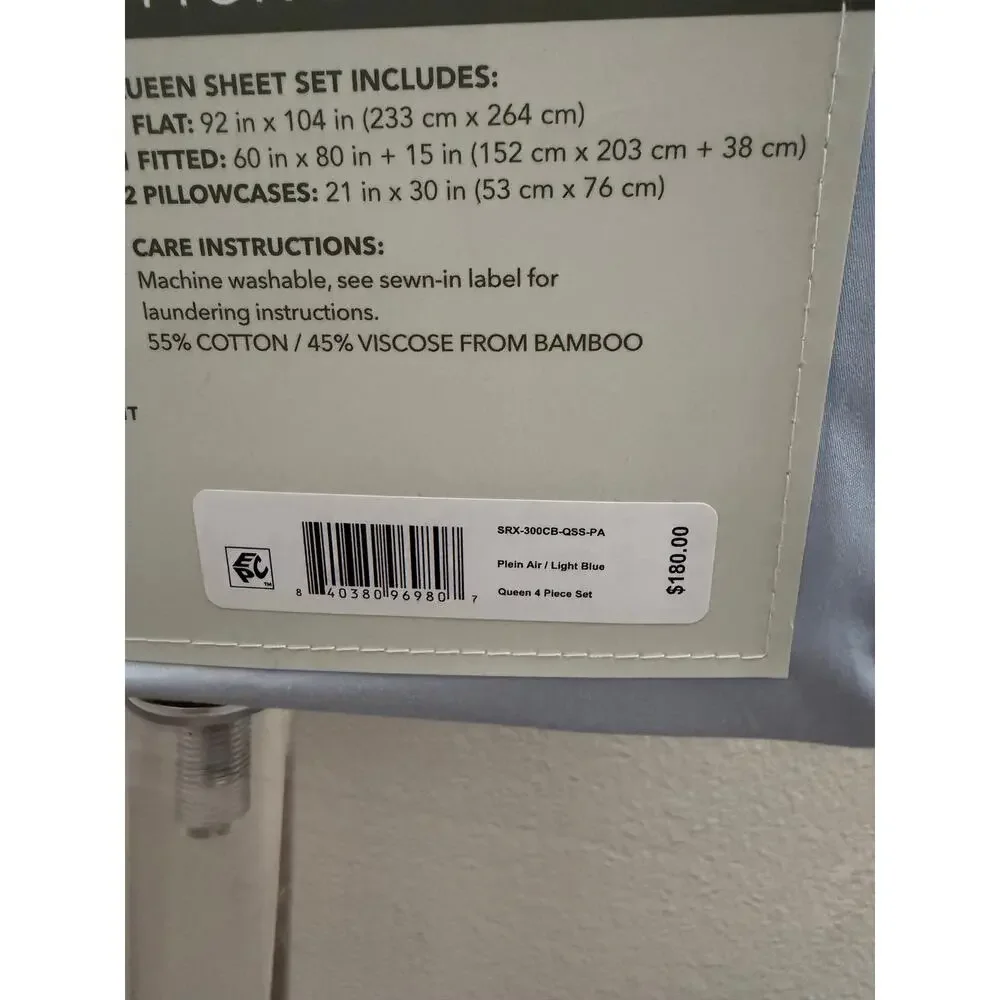 New bamboo blend blue sheet set queen